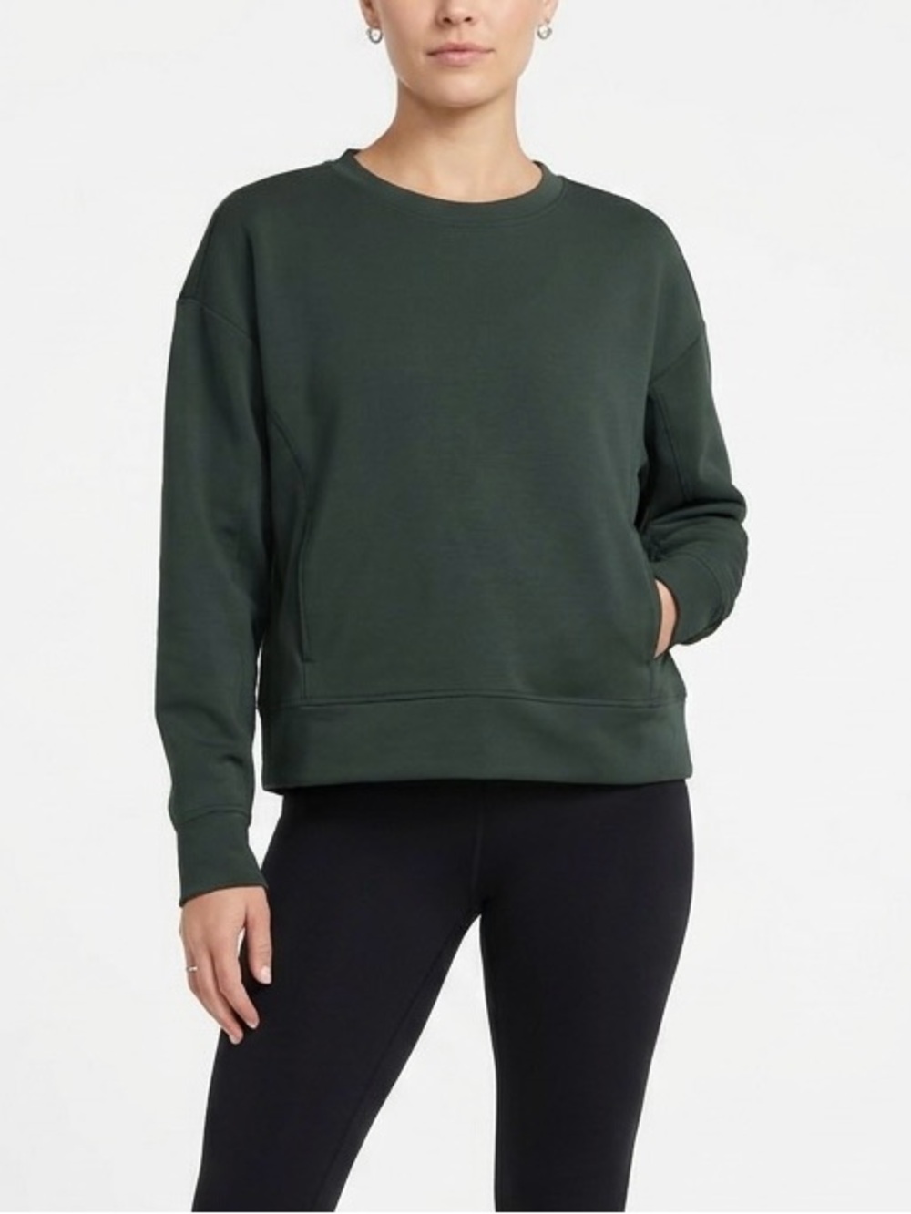 Zella Crewneck Sweatshirt in Deep Green